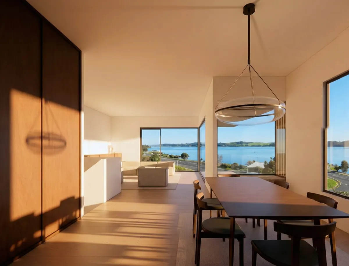 Main living with views across Lake Taupō